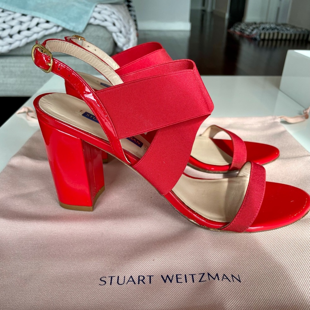 Stuart Weitzman Alana block heel sandal, size 9.5
